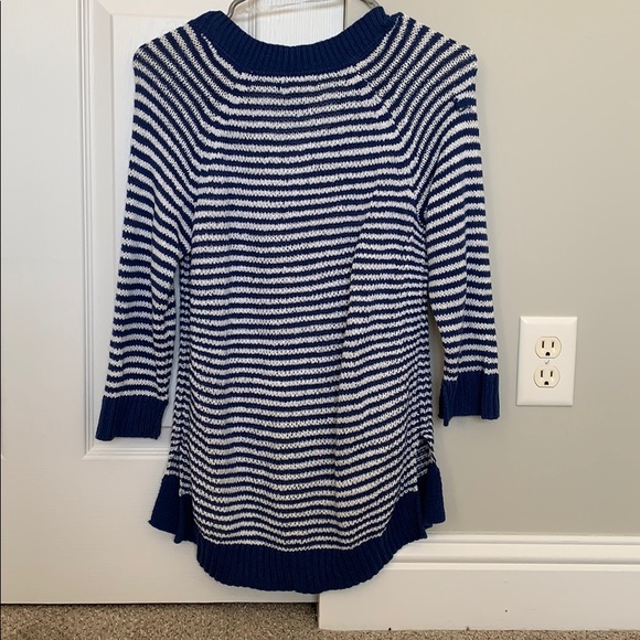 Striped Sweater with Crossed String Design - Picture 3 of 3